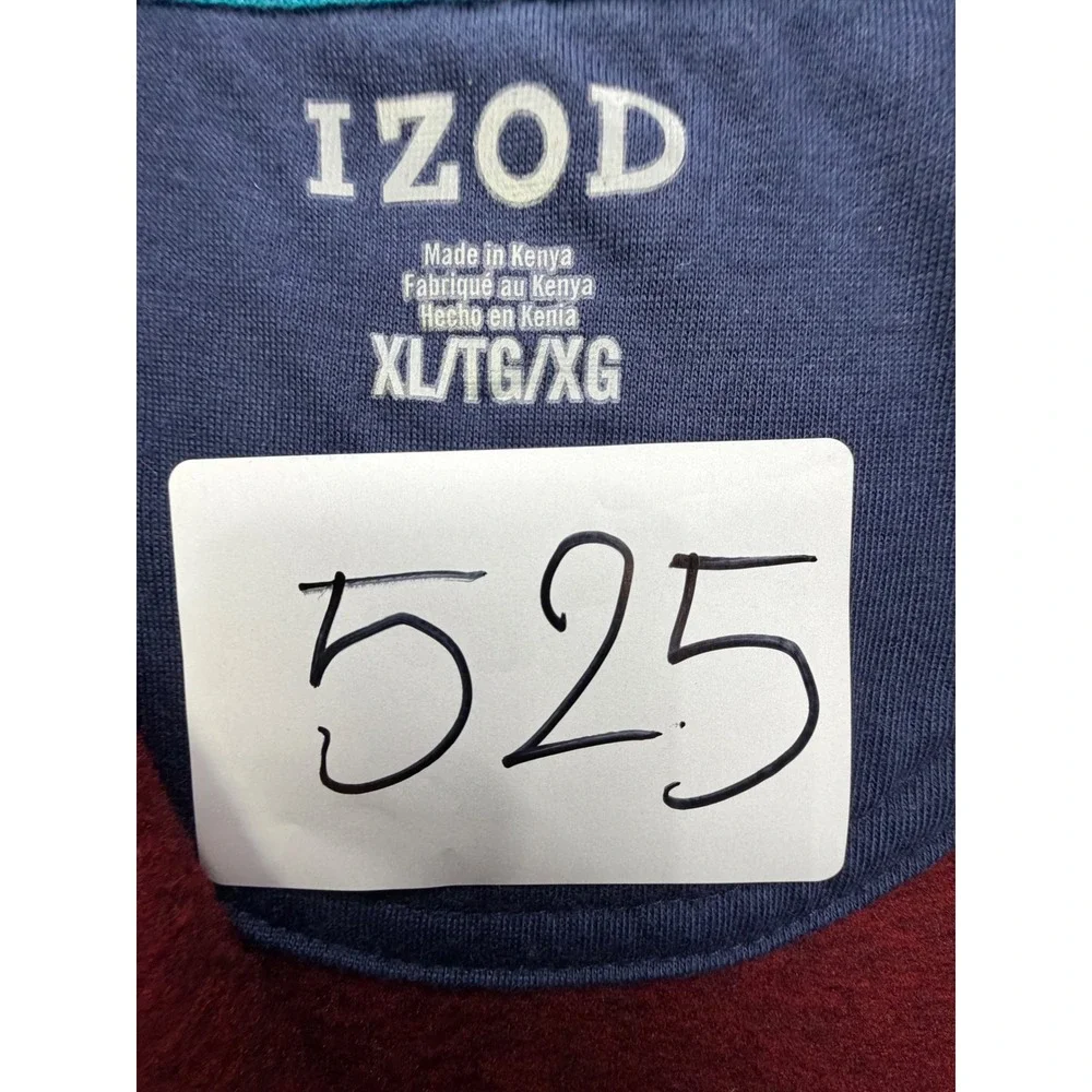 IZOD Quarter Zip Pullover Mens XL Red Heathered Knit Mock Neck